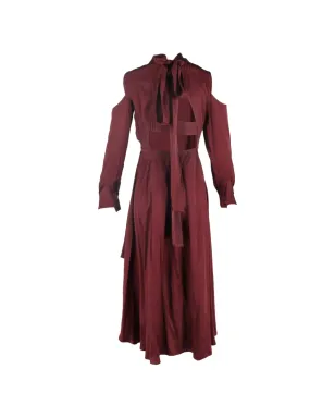 Diane Von Furstenberg Vintage アシンメトリックカットアウトシルクドレス - レッド - サムネイル2