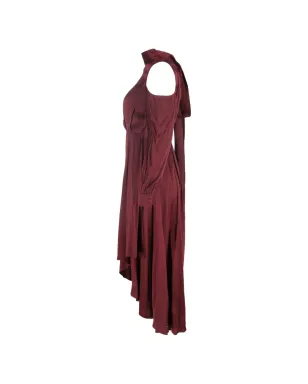 Diane Von Furstenberg Vintage アシンメトリックカットアウトシルクドレス - レッド - サムネイル3