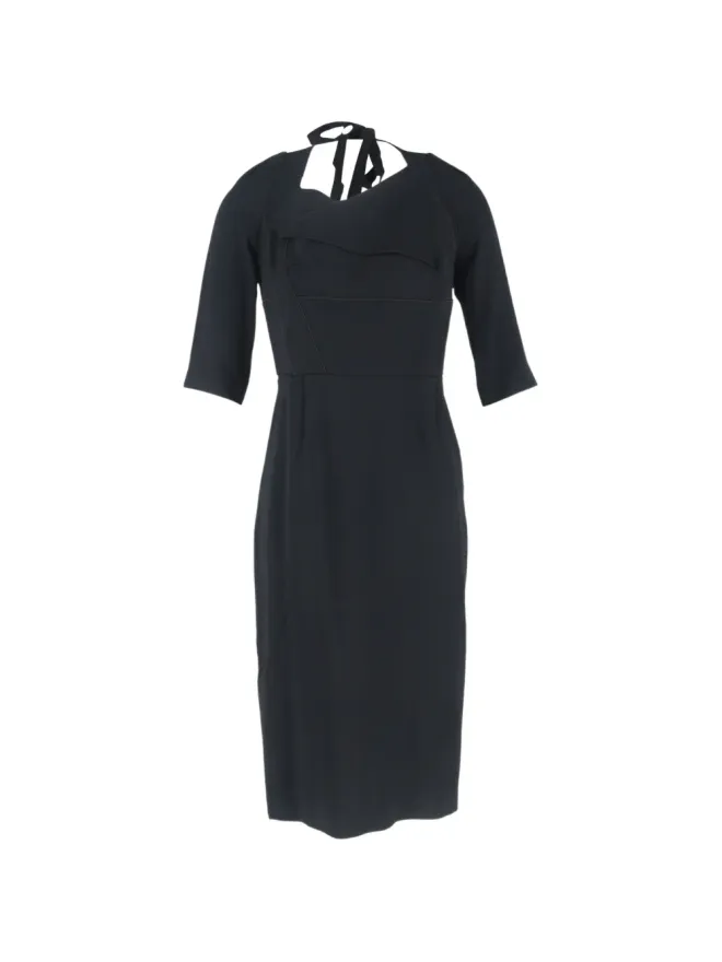 Roland Mouret Roland Mouret パネルドタイネックミディドレスの商品画像