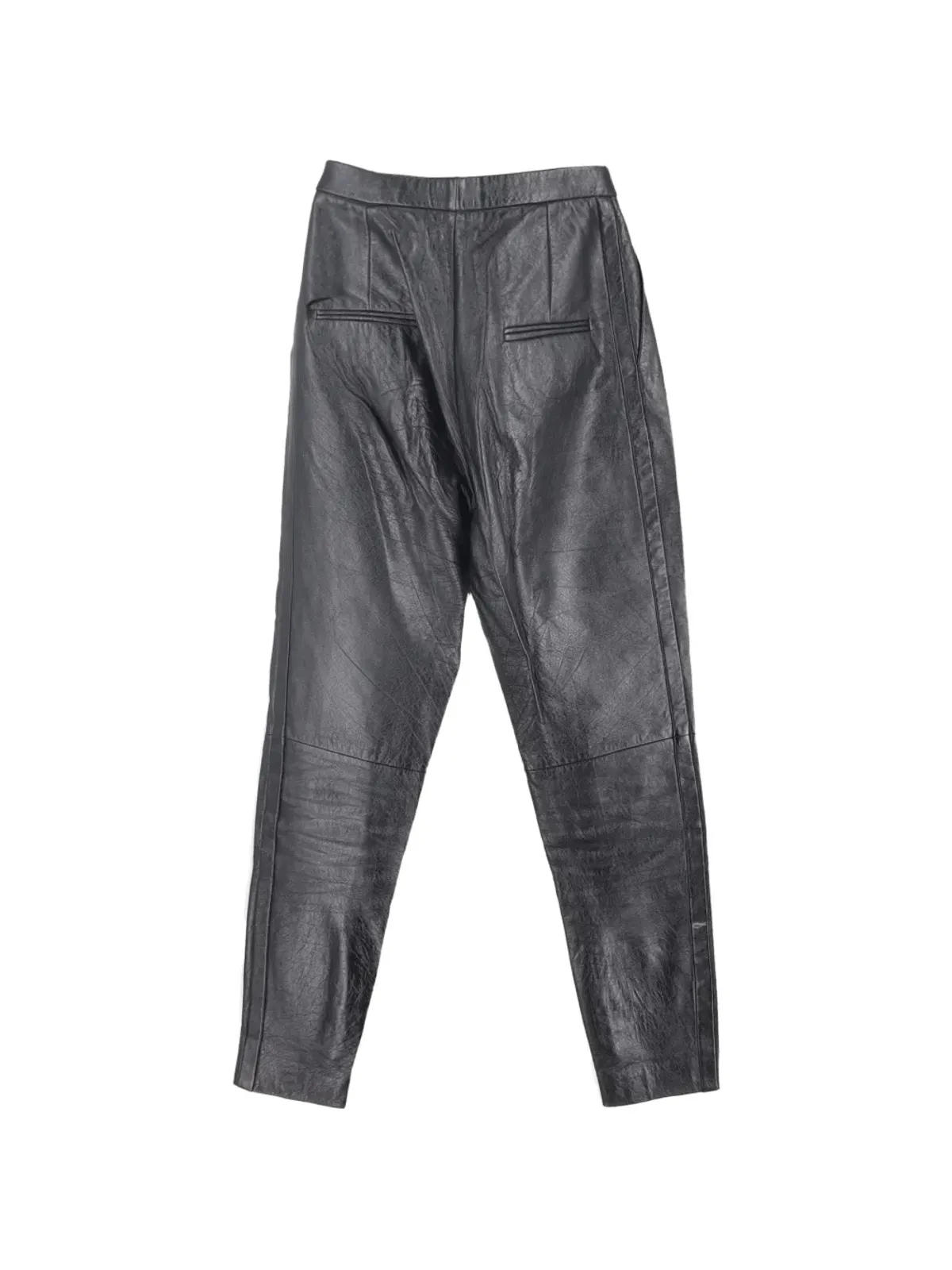 Saint Laurent Pre-Owned レザー テーパードパンツ - 画像2