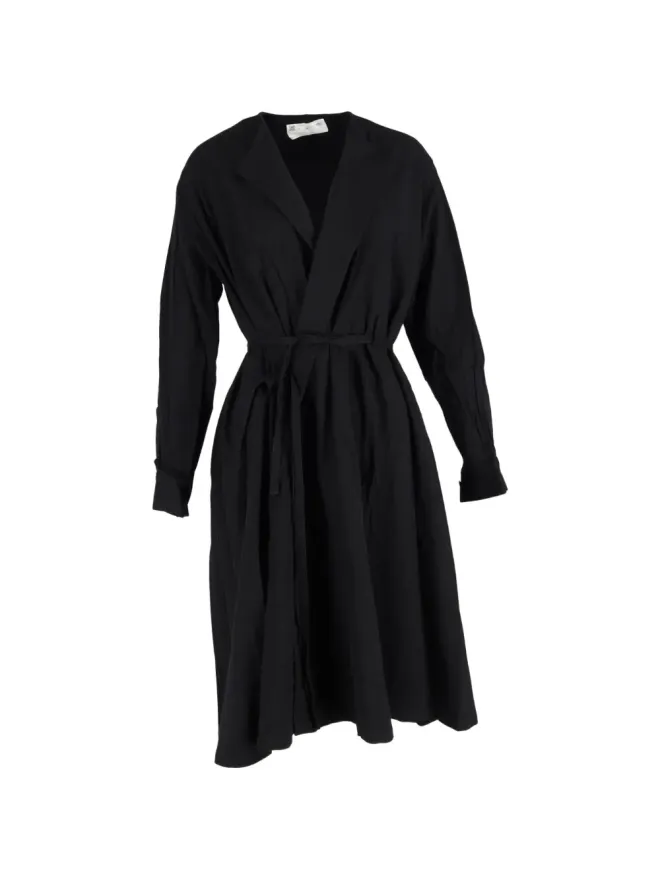 Yohji Yamamoto Pre-Owned Yohji Yamamoto Pre-Owned layered wrap midi dress - Blackの商品画像
