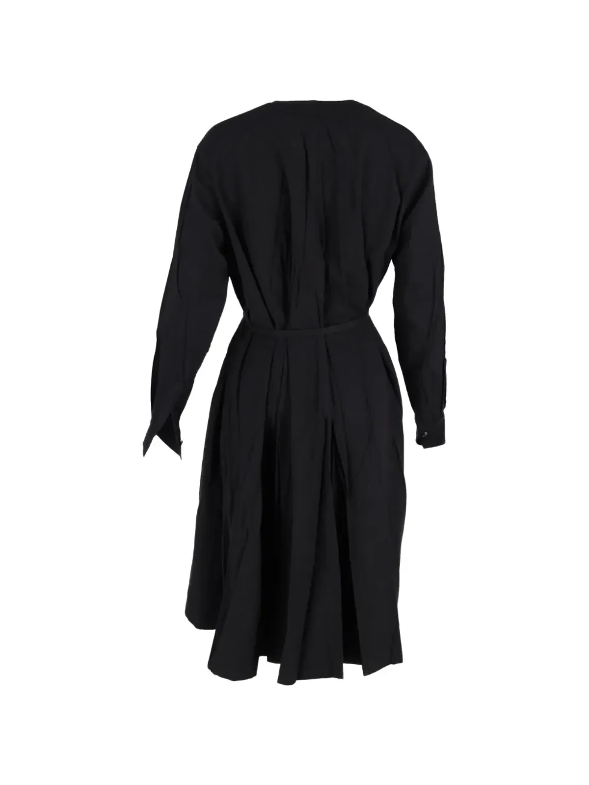 Yohji Yamamoto Pre-Owned layered wrap midi dress - Black - 画像2