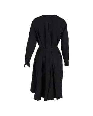 Yohji Yamamoto Pre-Owned layered wrap midi dress - Black - サムネイル2