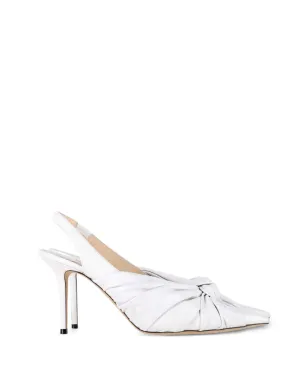 Jimmy Choo Vintage アナベル ノット付き ポインテッド・スリングバック・パンプス - White - サムネイル1