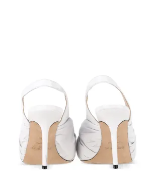 Jimmy Choo Vintage アナベル ノット付き ポインテッド・スリングバック・パンプス - White - サムネイル2