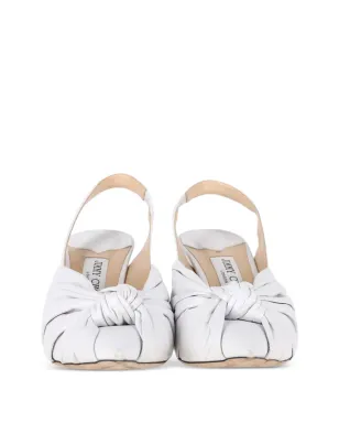 Jimmy Choo Vintage アナベル ノット付き ポインテッド・スリングバック・パンプス - White - サムネイル4