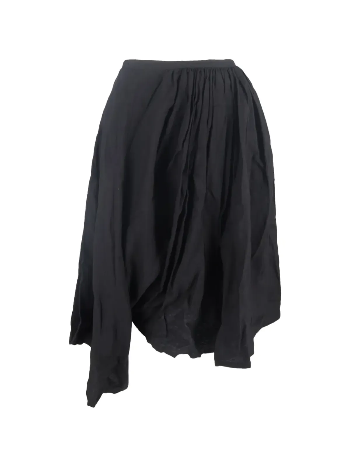Yohji Yamamoto Pre-Owned アシンメトリックドレープスカート - Black - 画像2