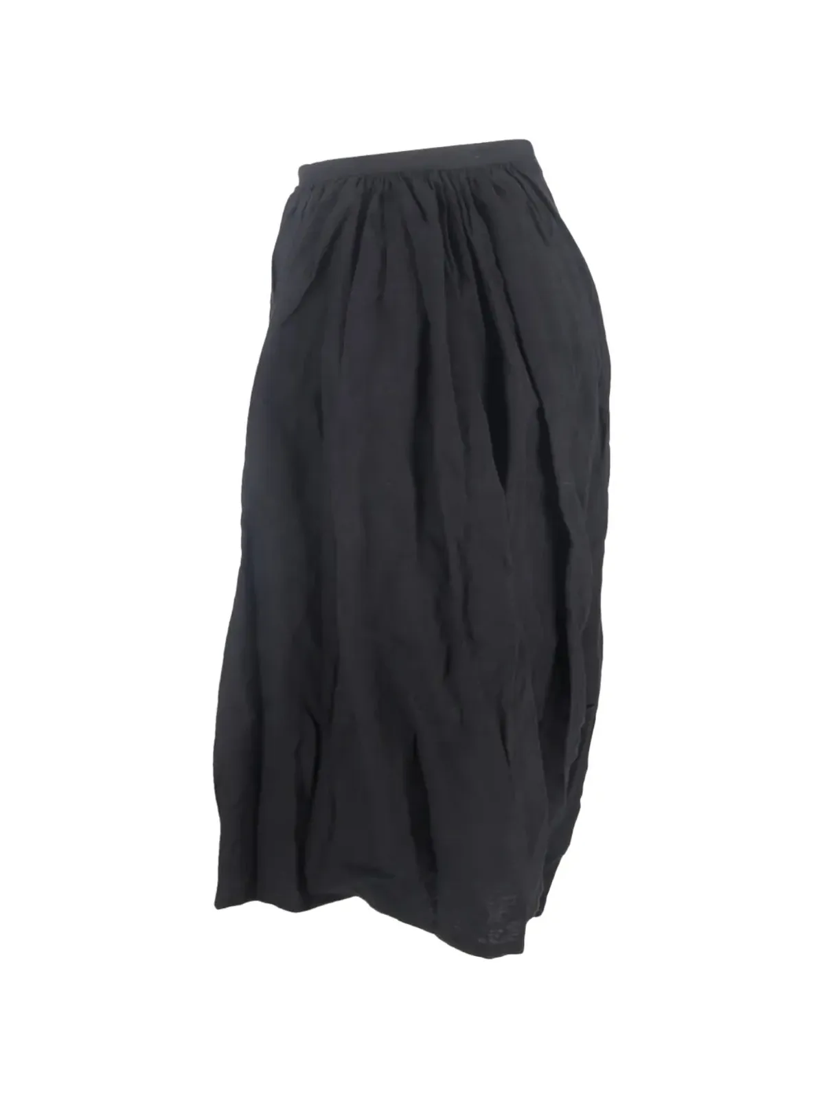 Yohji Yamamoto Pre-Owned アシンメトリックドレープスカート - Black - 画像3