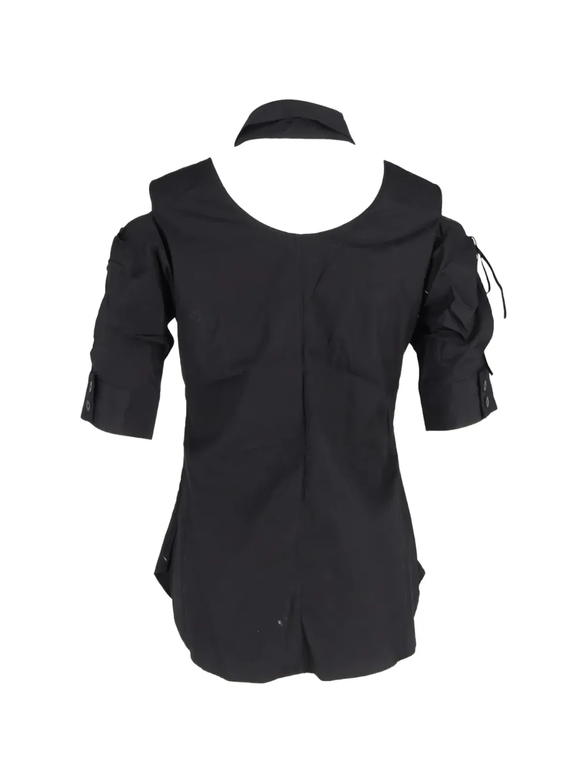 Yohji Yamamoto Pre-Owned アシンメトリックショルダー ボタン付き シャツ - 画像2