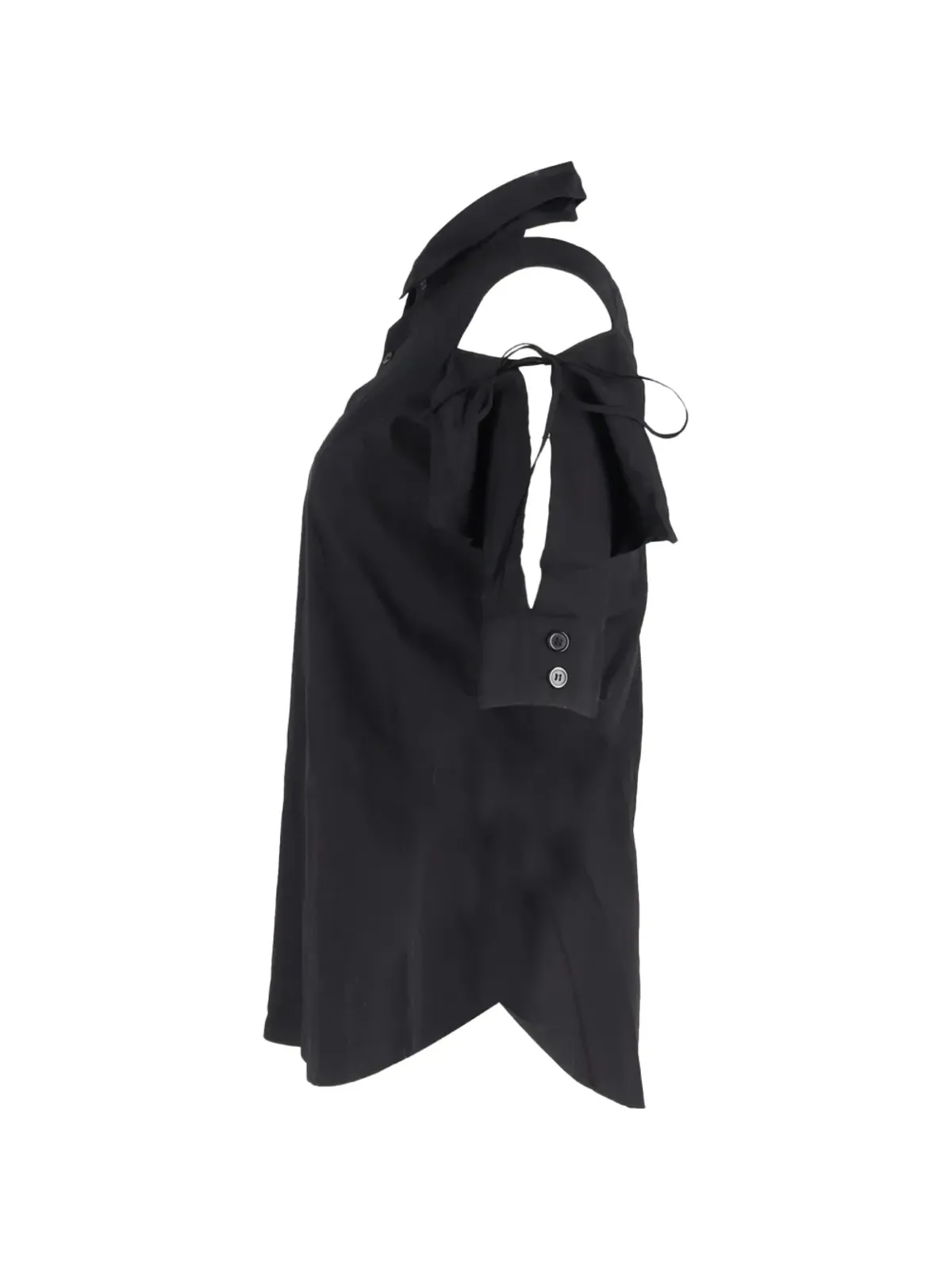 Yohji Yamamoto Pre-Owned アシンメトリックショルダー ボタン付き シャツ - 画像3