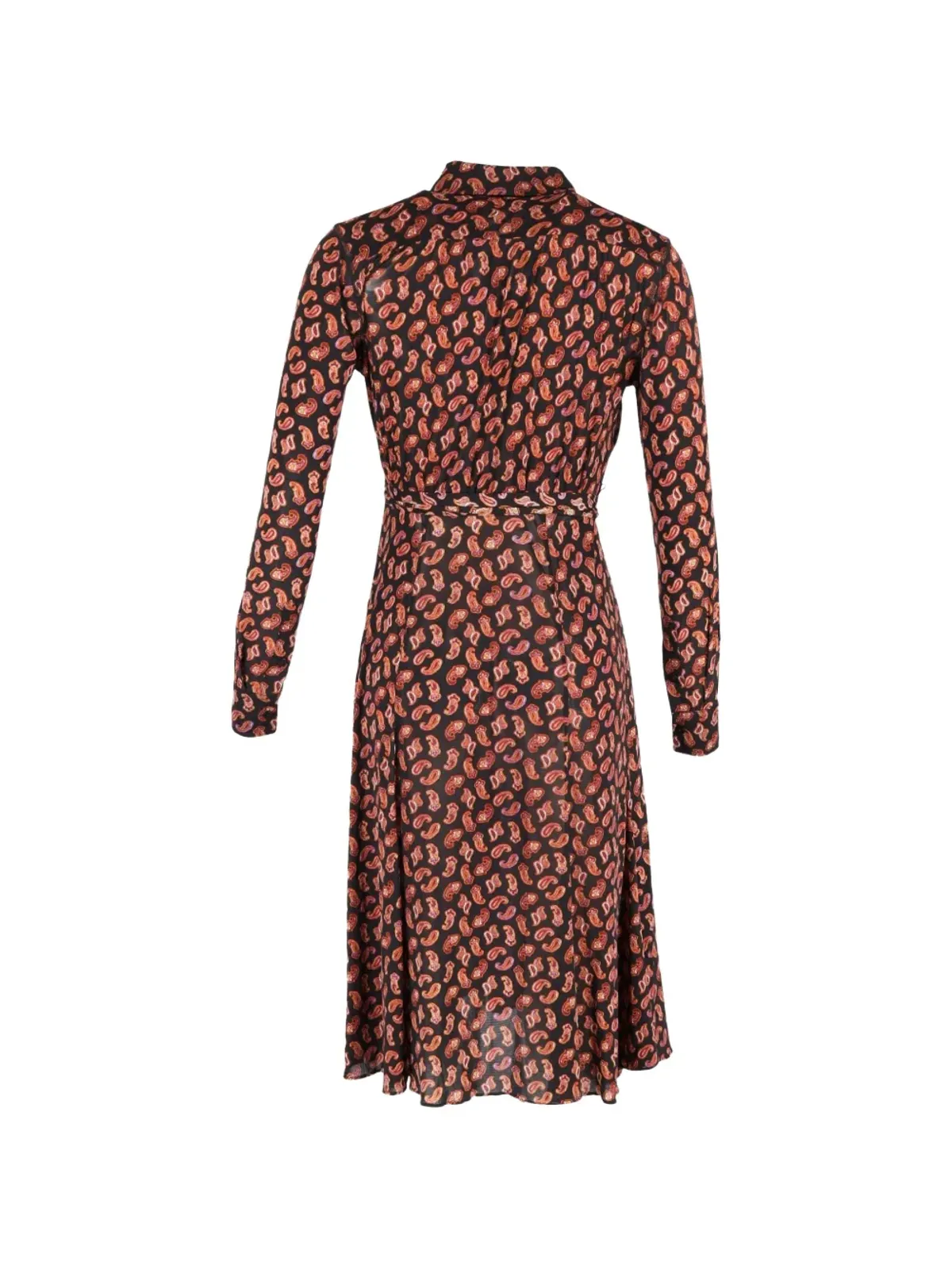 Diane Von Furstenberg Vintage アンディ ペイズリープリント シャツドレス ブラック - 画像2