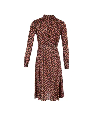 Diane Von Furstenberg Vintage アンディ ペイズリープリント シャツドレス ブラック - サムネイル2