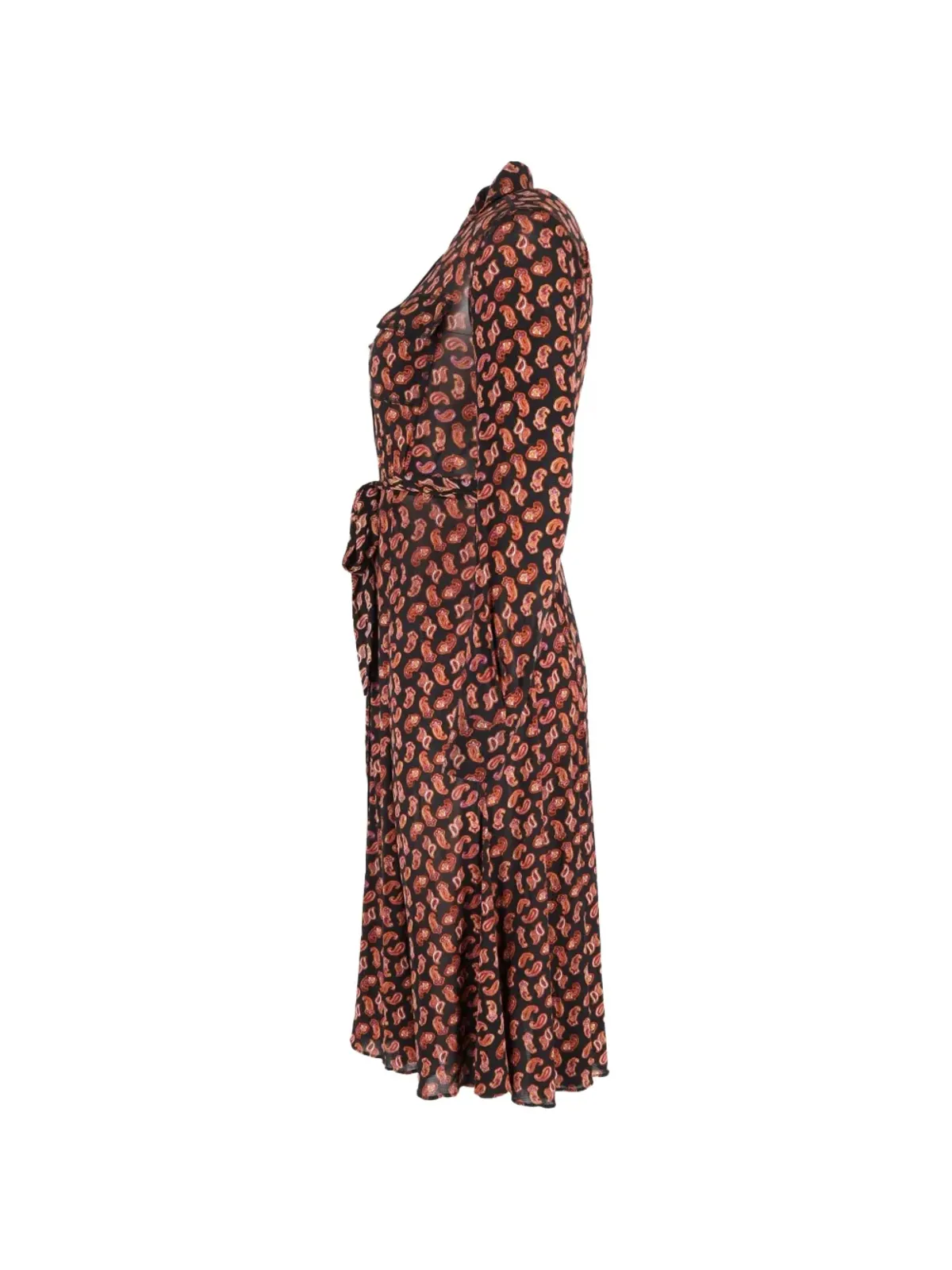 Diane Von Furstenberg Vintage アンディ ペイズリープリント シャツドレス ブラック - 画像3
