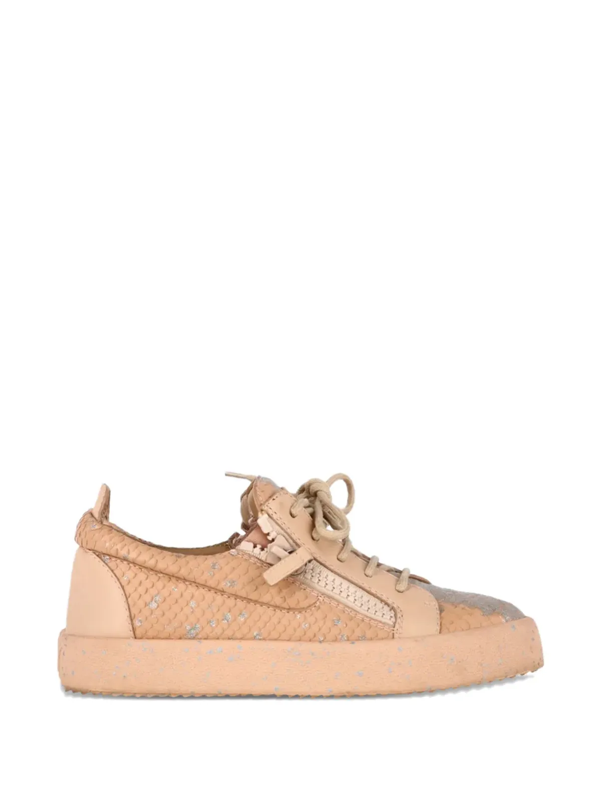 Giuseppe Zanotti Vintage スネークスキン風ジップスニーカー - 画像1