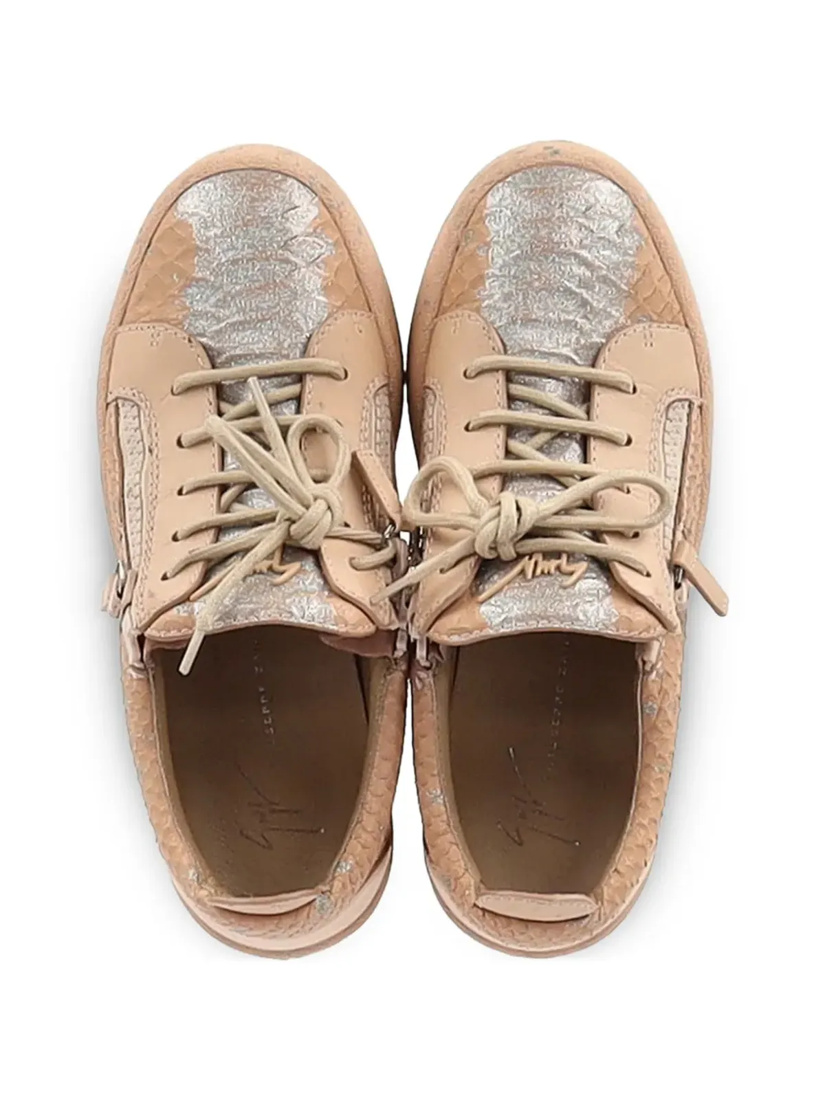 Giuseppe Zanotti Vintage スネークスキン風ジップスニーカー - 画像4