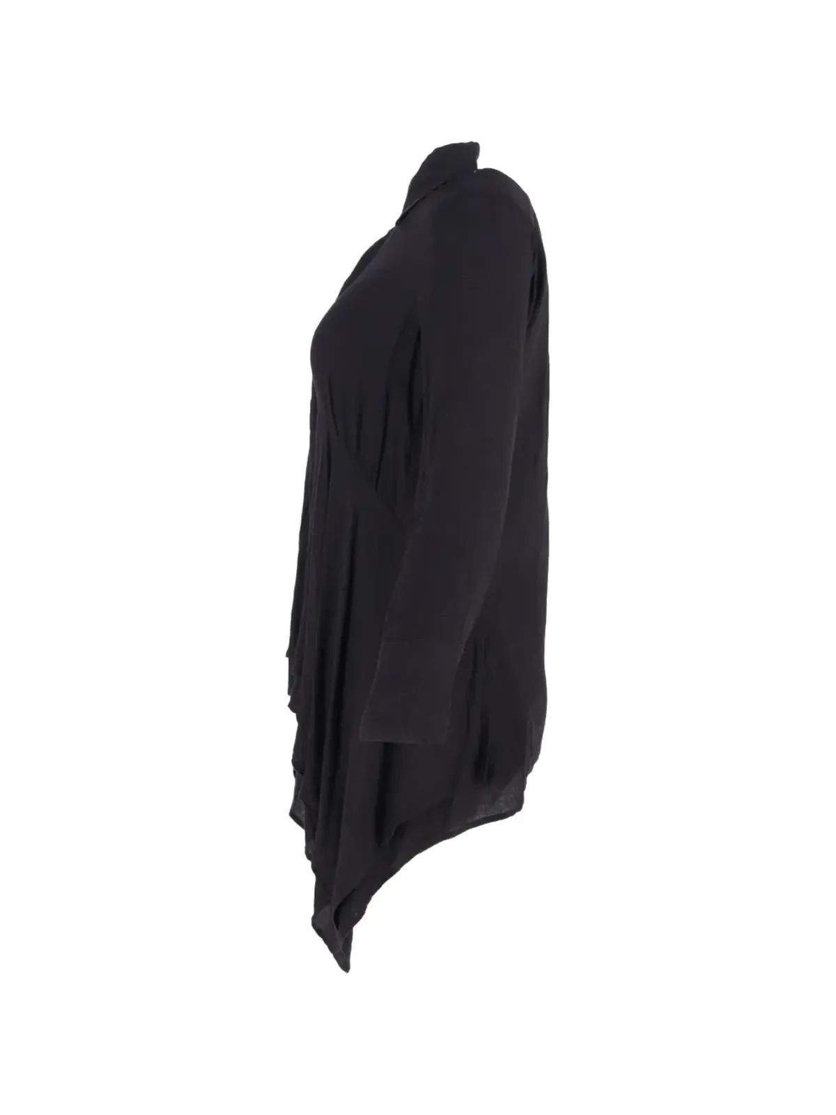 Yohji Yamamoto Pre-Owned アシンメトリック ボタンアップ コットンシャツ - ブラック - 画像3