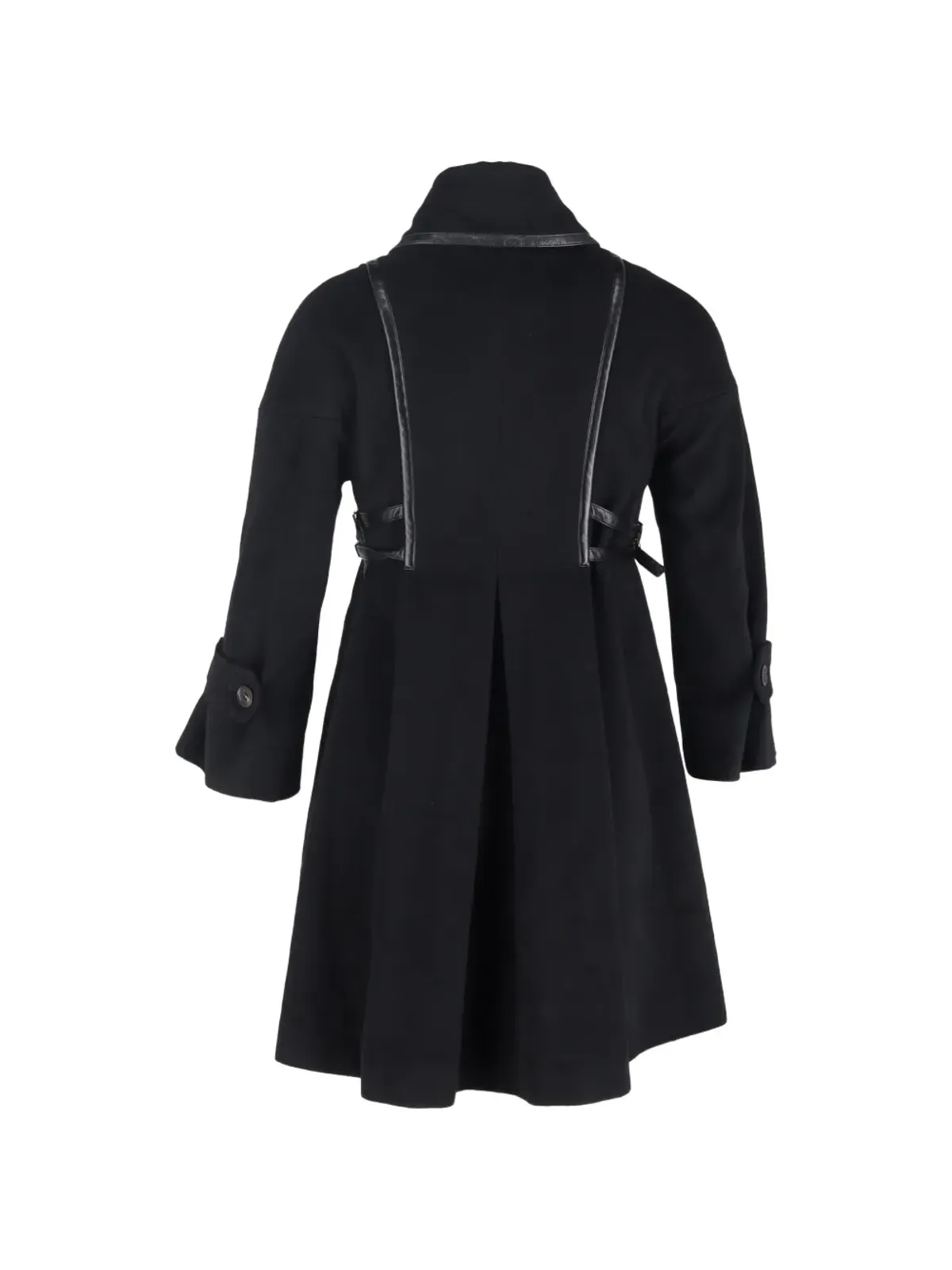 Sportmax Vintage レザー トリム ウールコート - ブラック - 画像2
