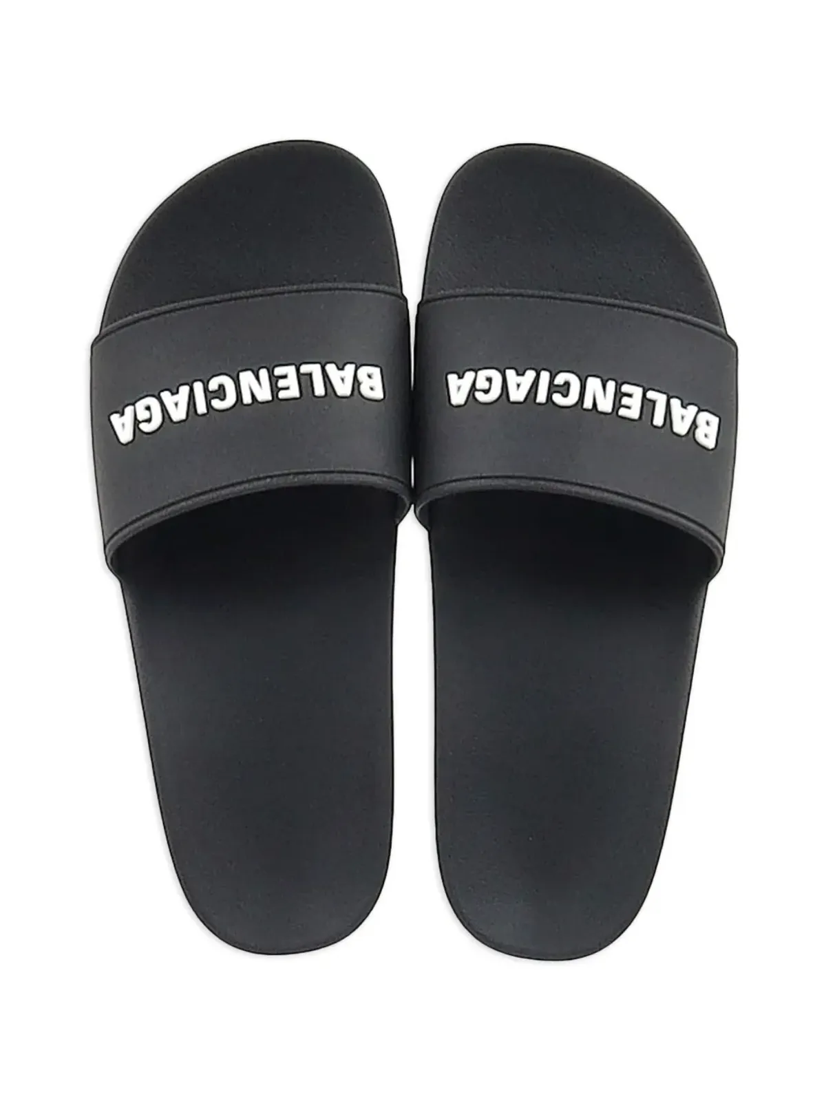 Balenciaga Pre-Owned ロゴモールドフットベッド・スライド - 画像3