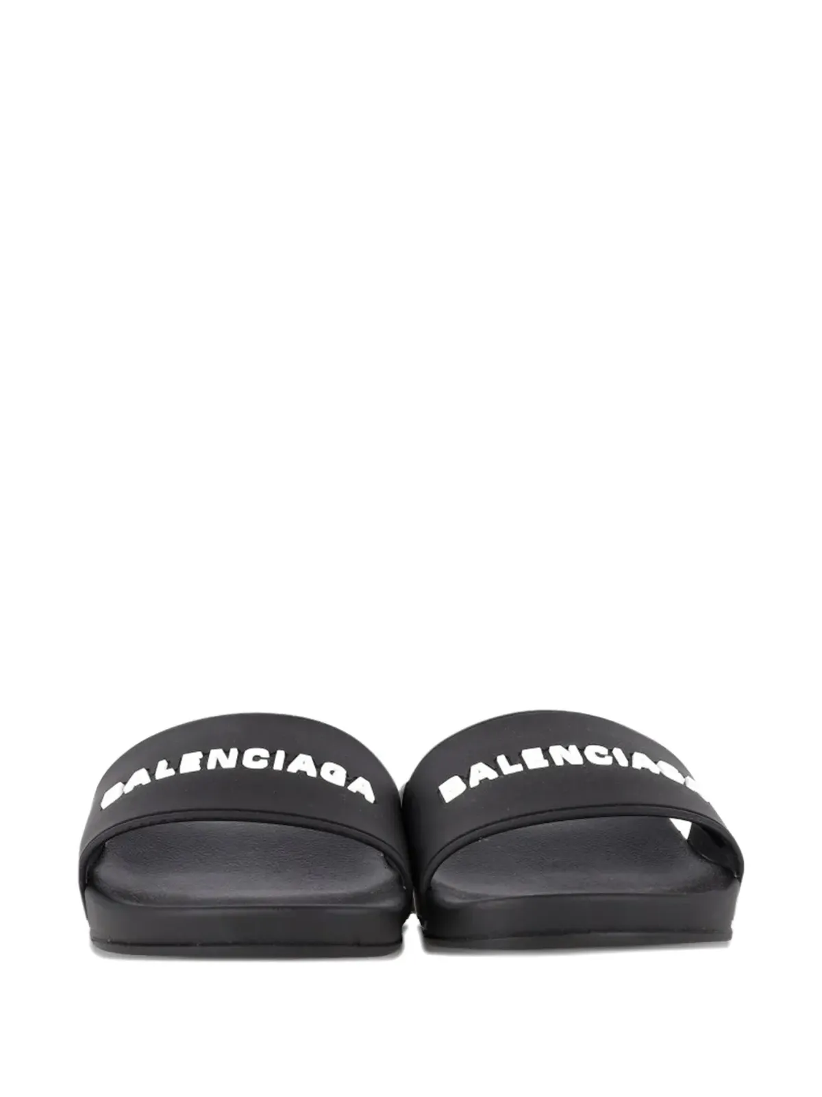 Balenciaga Pre-Owned ロゴモールドフットベッド・スライド - 画像4