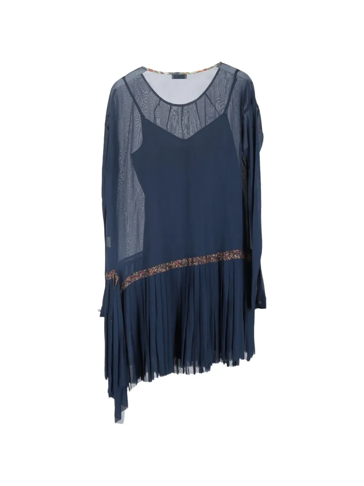 Dries Van Noten Pre-Owned プリーツアシンメトリードレス - 画像2