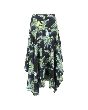 Stella McCartney ビンテージ パロットプリント アシンメトリック スカート - サムネイル1