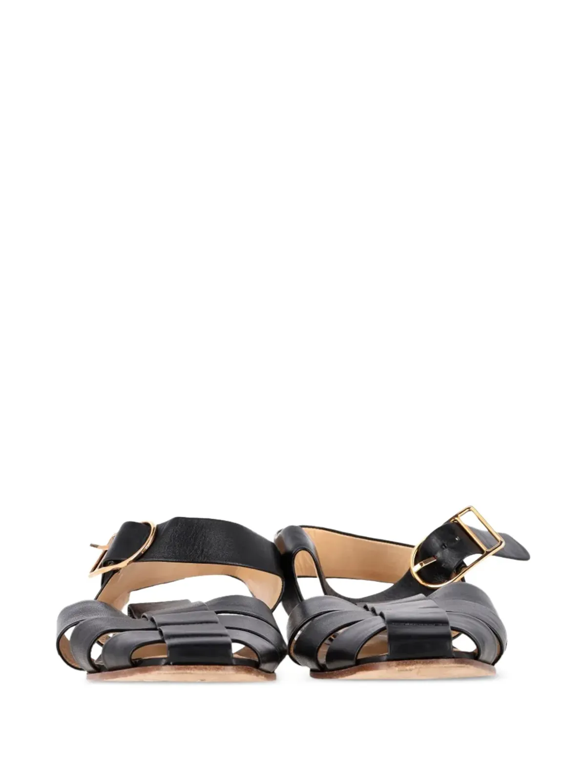 Gabriela Hearst レザー バックル サンダル - 画像4
