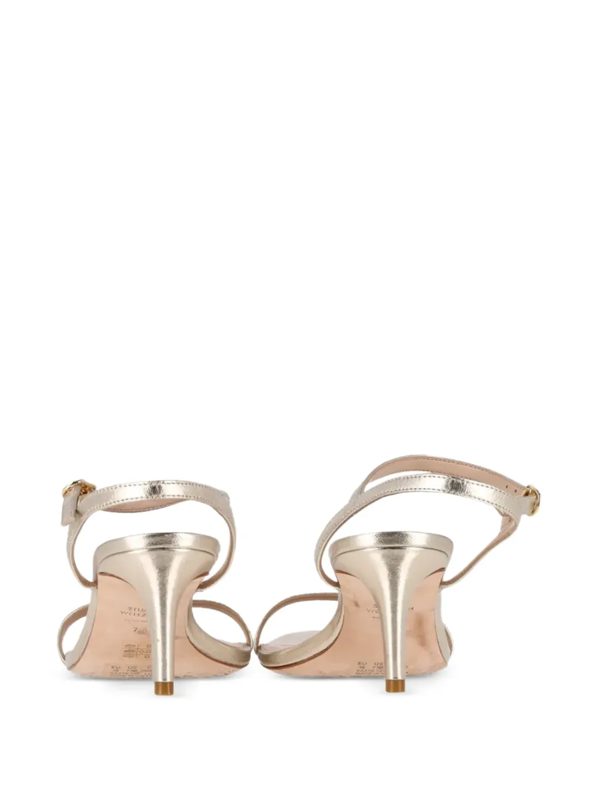 Stuart Weitzman アンクルストラップレザーサンダル - ゴールド - 画像3