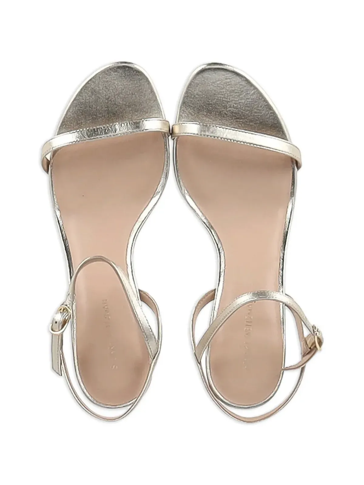 Stuart Weitzman アンクルストラップレザーサンダル - ゴールド - 画像4