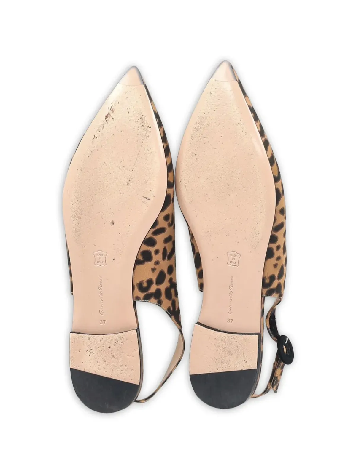 Gianvito Rossi レオパード柄スリングバックフラットパンプス - 画像5
