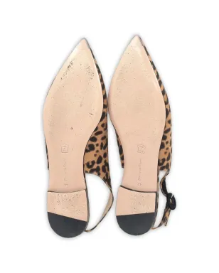 Gianvito Rossi レオパード柄スリングバックフラットパンプス - サムネイル5