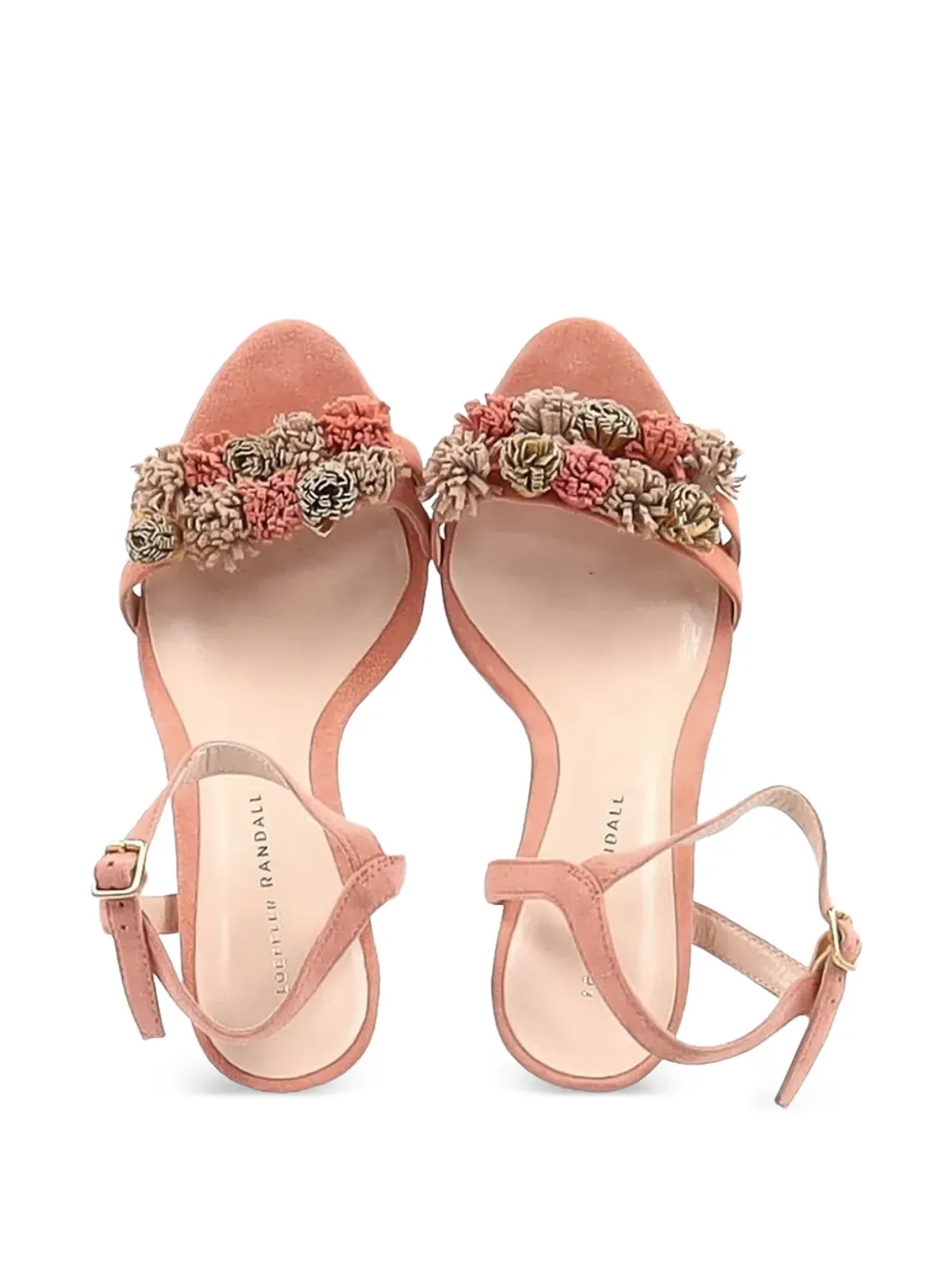 Loeffler Randall 花柄アップリケ付きヒールサンダル - 画像4