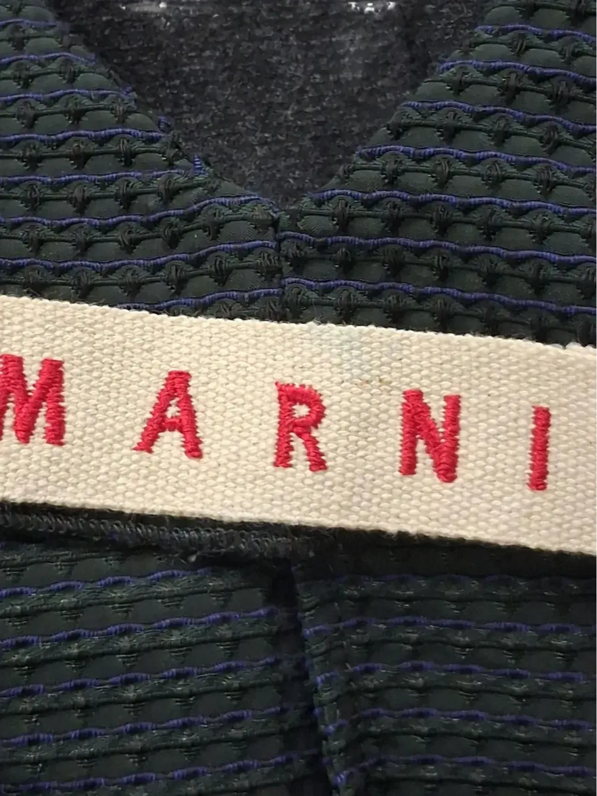 Marni Pre-Owned テクスチャードVネック ペプラムトップ ブルー - 画像3