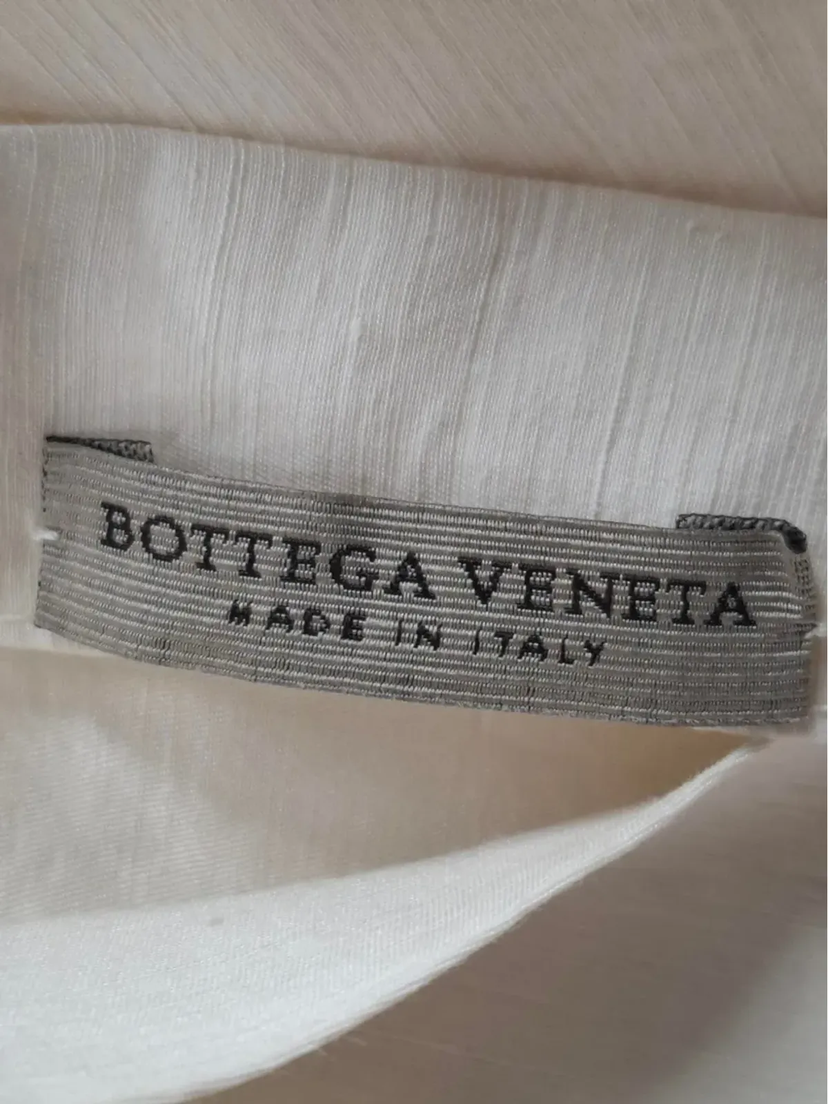 Bottega Veneta ビンテージ 片方の肩を露出するリネンミディドレス - 画像3