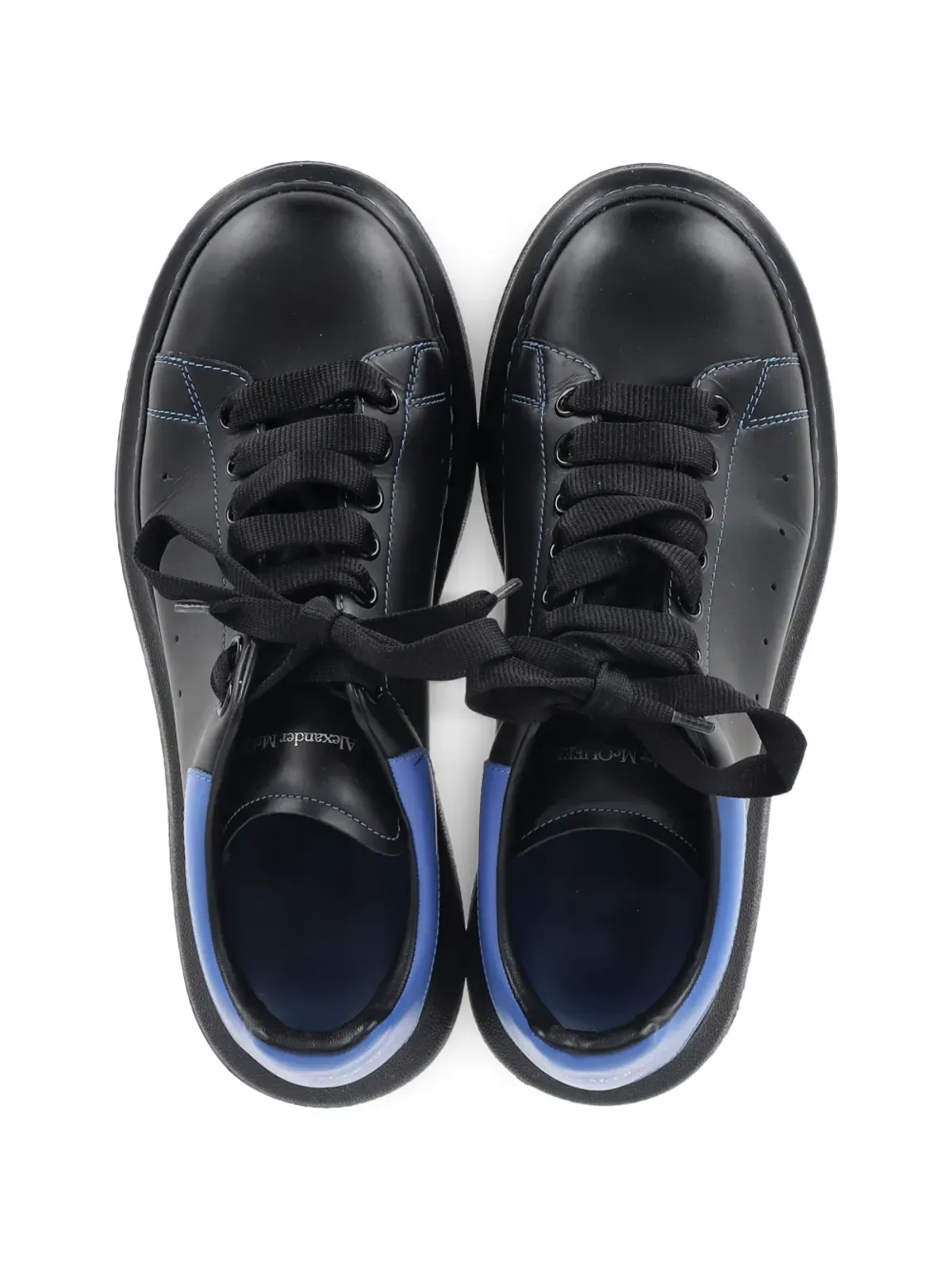 Alexander McQueen Vintage ロゴディテール レザー スニーカー ブラック - 画像3