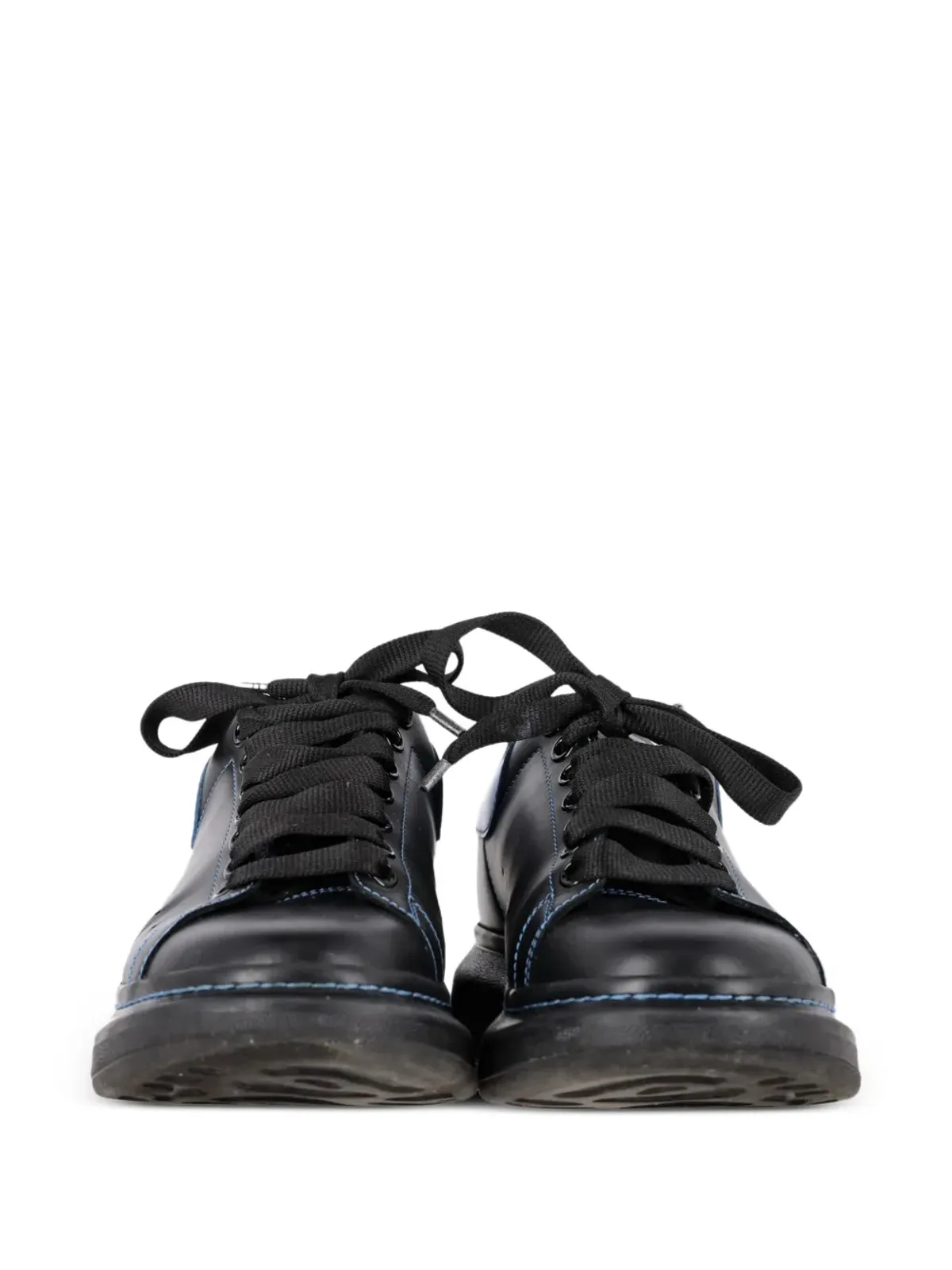 Alexander McQueen Vintage ロゴディテール レザー スニーカー ブラック - 画像4