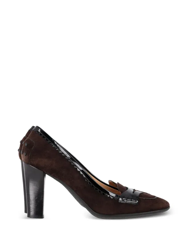 Tod's Vintage Tod's Vintage ペニーブロックヒールパンプス - ブラウンの商品画像