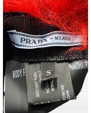 Prada Vintage ロゴプレート帽子 レッド - サムネイル4