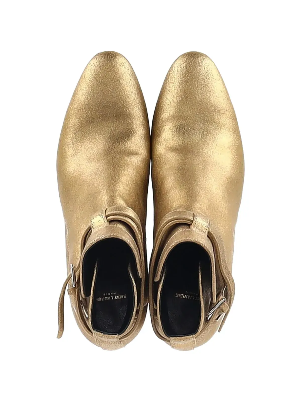 Saint Laurent Pre-Owned バックルストラップ アンクルブーツ - 画像4