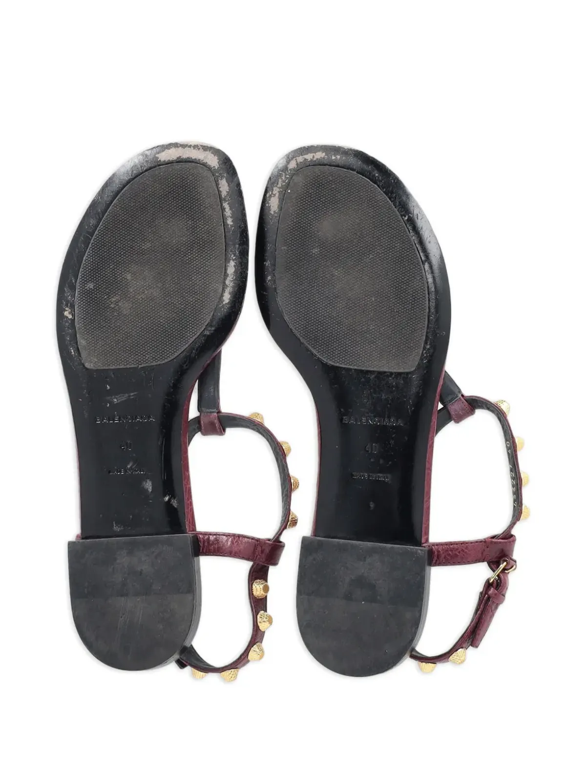 Balenciaga ビンテージ Arena スタッド付きアンクルストラップ・トングサンダル - レッド - 画像5