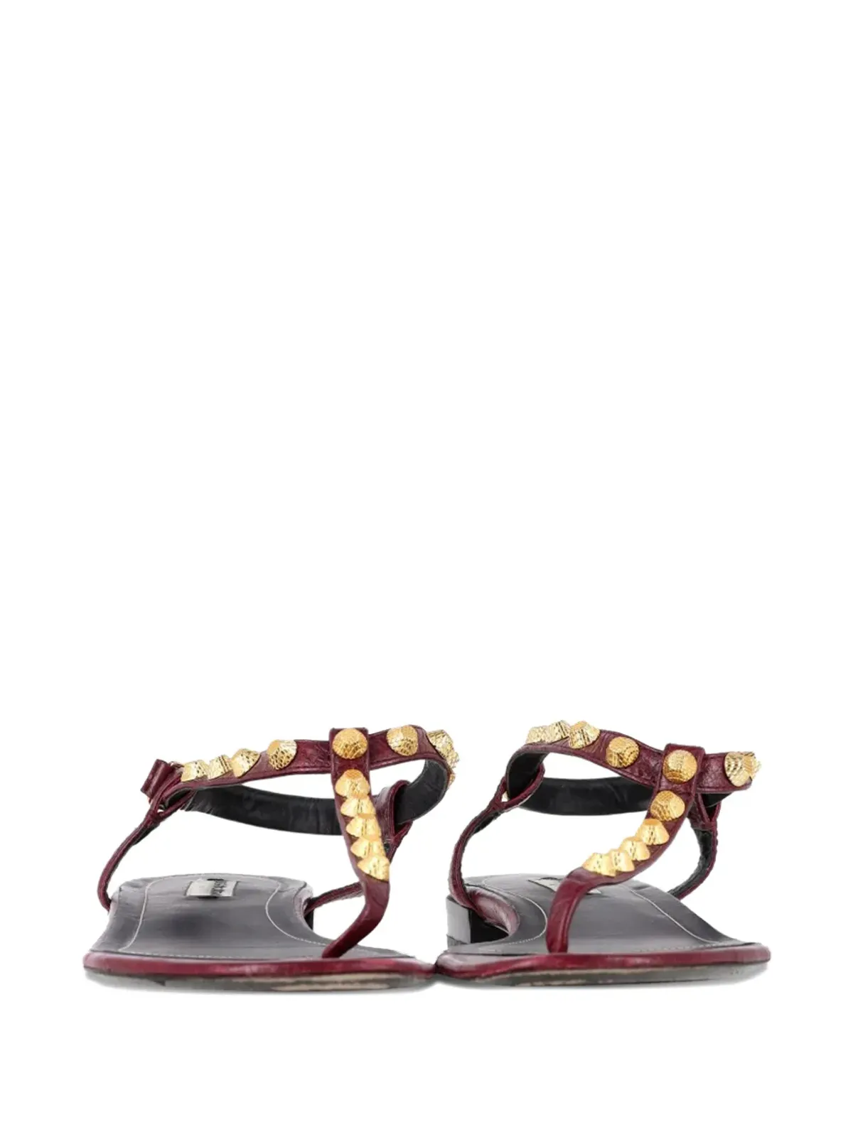 Balenciaga ビンテージ Arena スタッド付きアンクルストラップ・トングサンダル - レッド - 画像4