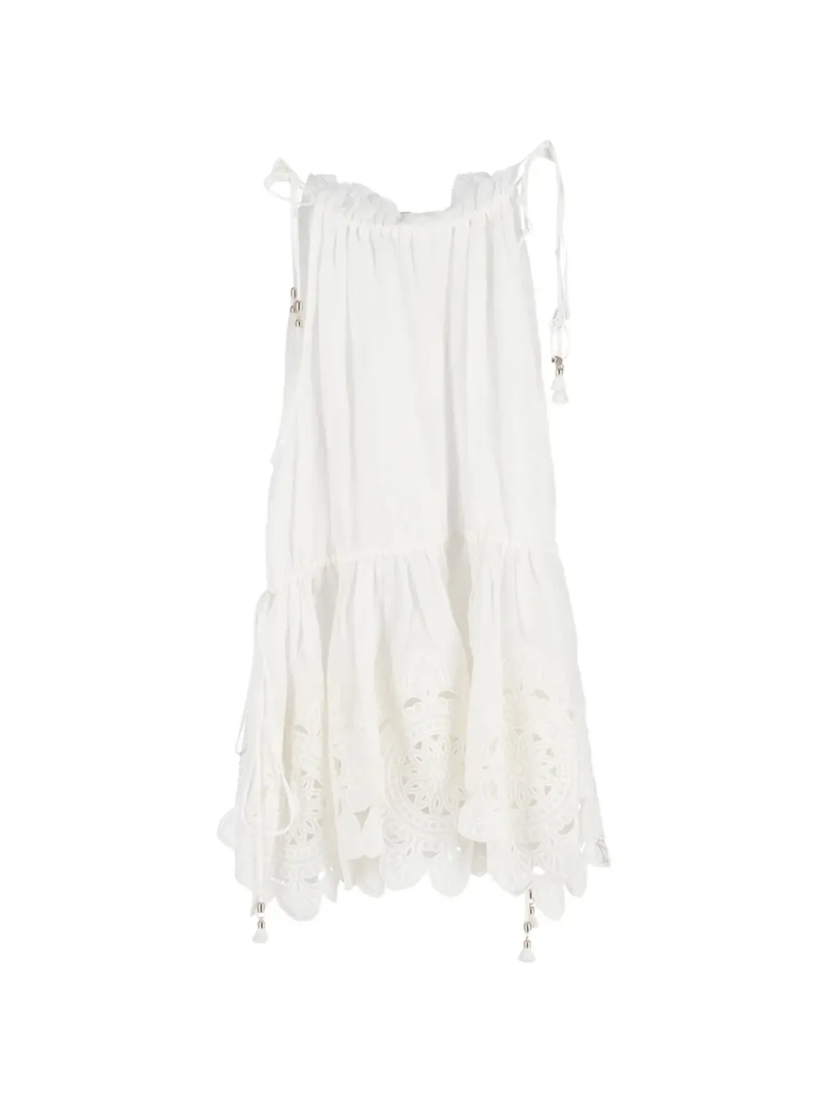 ZIMMERMANN scalloped self-tie top - White - 画像2