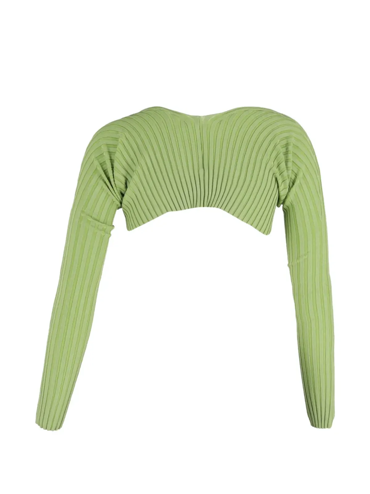 Jacquemus Pre-Owned ラ・プラル リブ編みカーディガン（グリーン） - 画像2