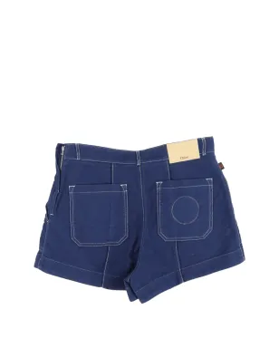 Chloé Vintage コントラストステッチ四ポケットショーツ - Blue - サムネイル2