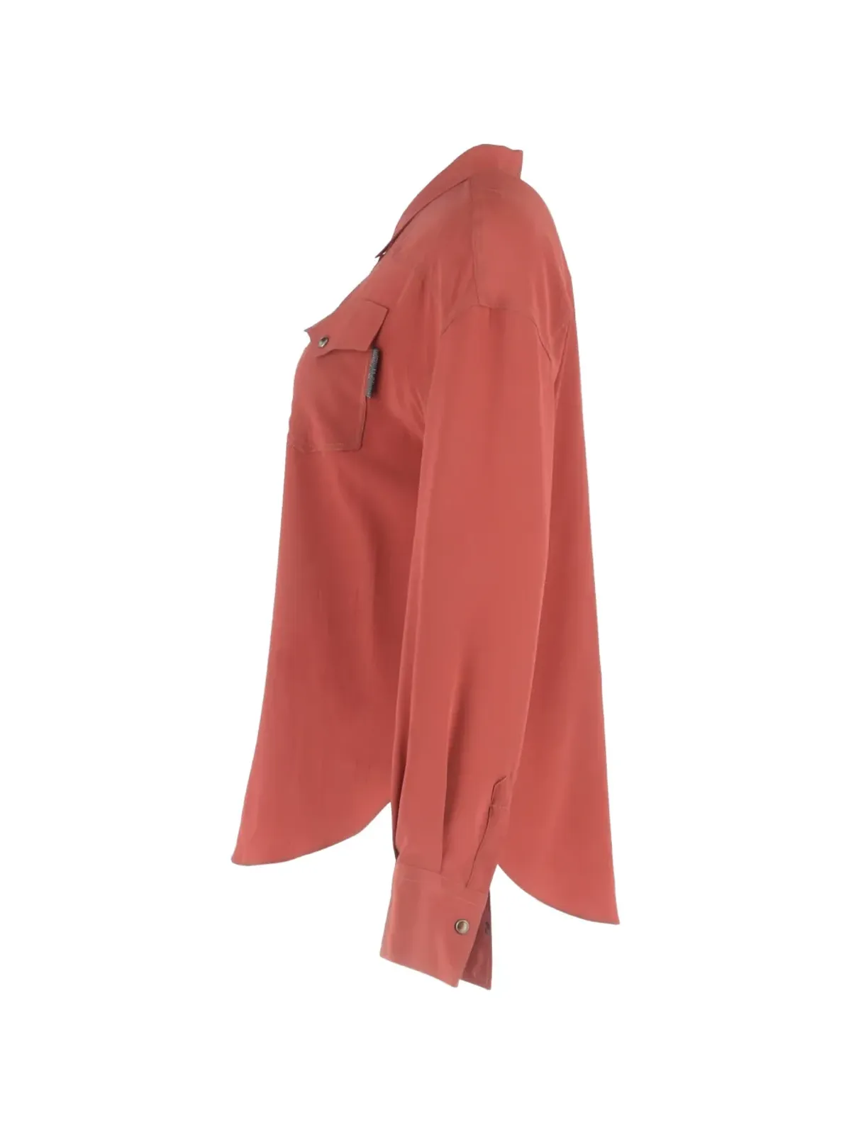 Brunello Cucinelli Vintage フラップポケット付きシルクシャツ - レッド - 画像3