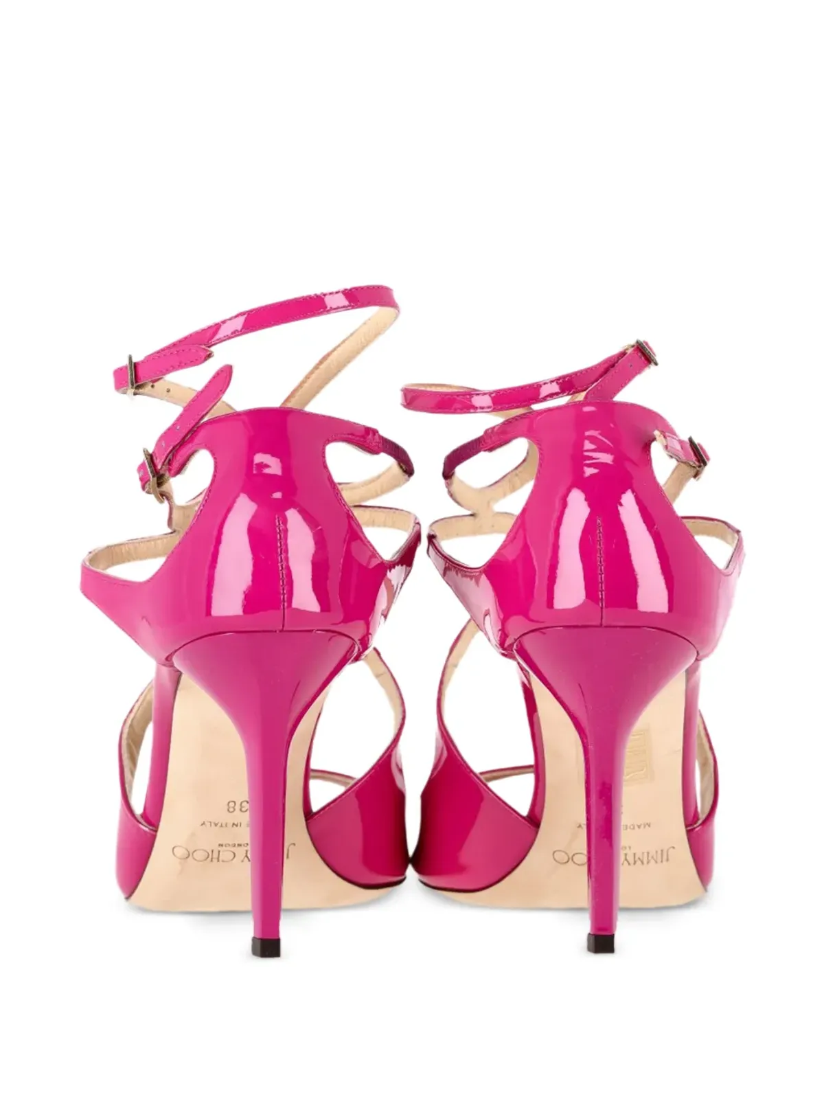 Jimmy Choo Pre-Owned ストラップ付きヒールサンダル（ピンク） - 画像4
