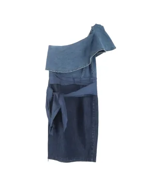 Lanvin Pre-Owned ワンショルダーフリルミニドレス - サムネイル1