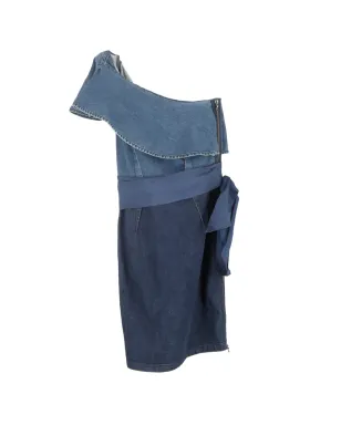 Lanvin Pre-Owned ワンショルダーフリルミニドレス - サムネイル2