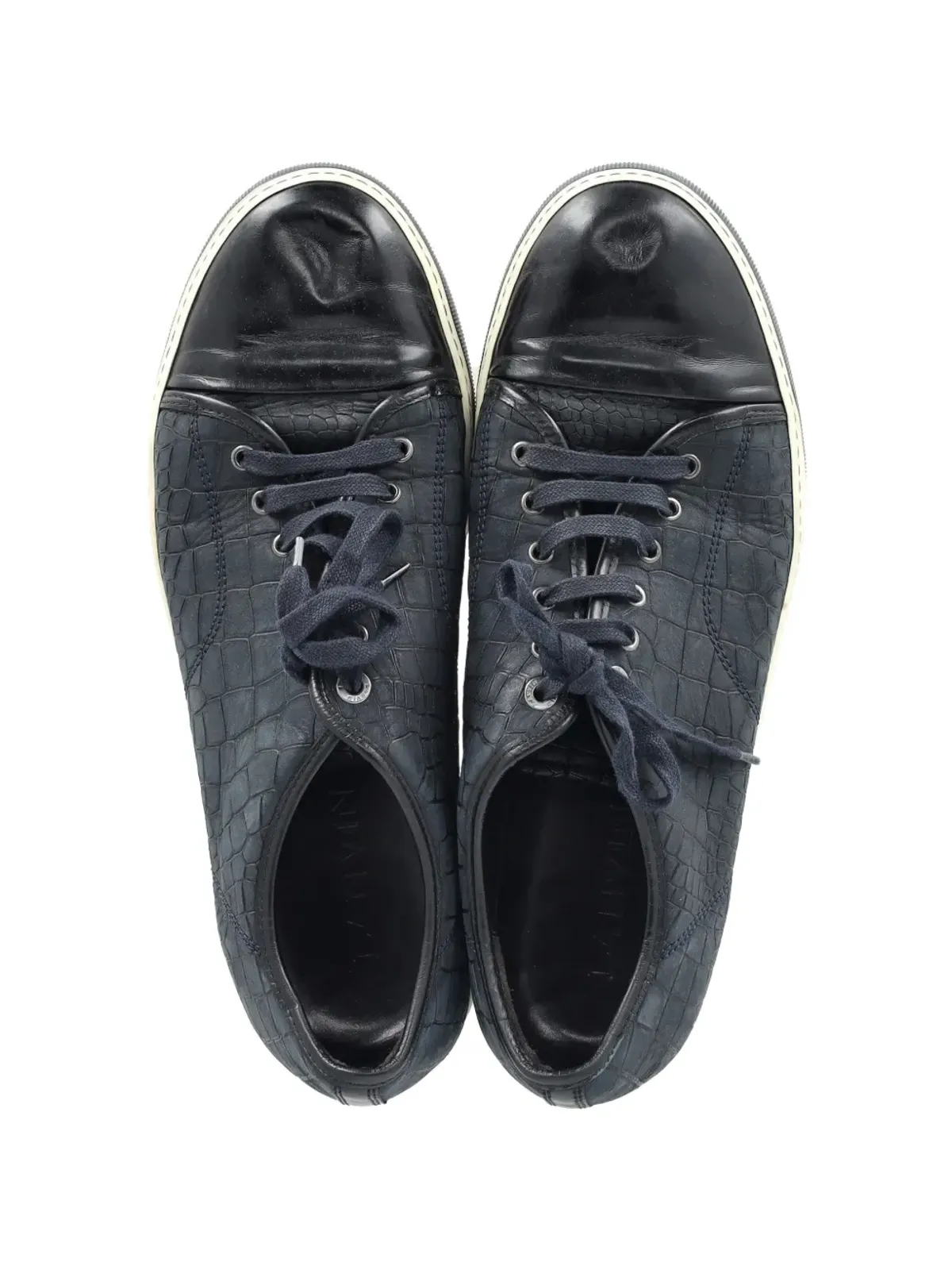 Lanvin Pre-Owned DBB1 クロコダイル型押しスニーカー - 画像2