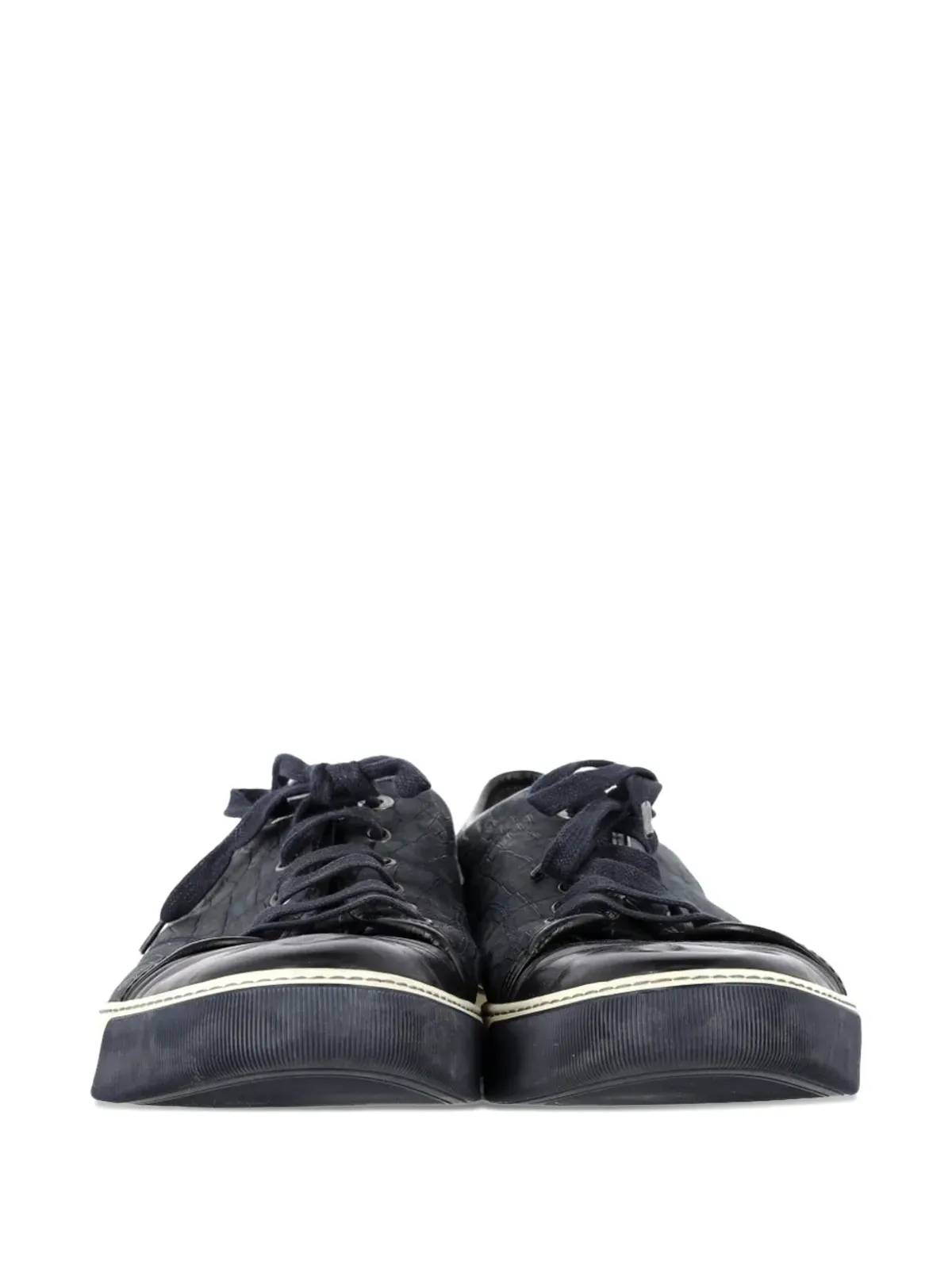 Lanvin Pre-Owned DBB1 クロコダイル型押しスニーカー - 画像4