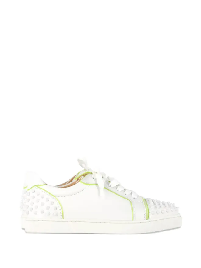 Christian Louboutin Pre-Owned Christian Louboutin Pre-Owned ヴィエラ スパイクディテール レザー スニーカー - ホワイトの商品画像